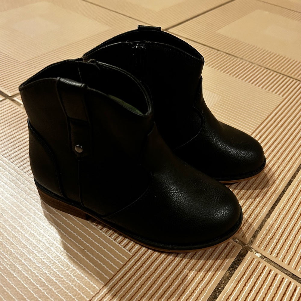 NWT Cat & Jack black western cowgirl boots booties side zipper